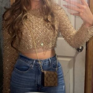 Gold Glitter Long Sleeve